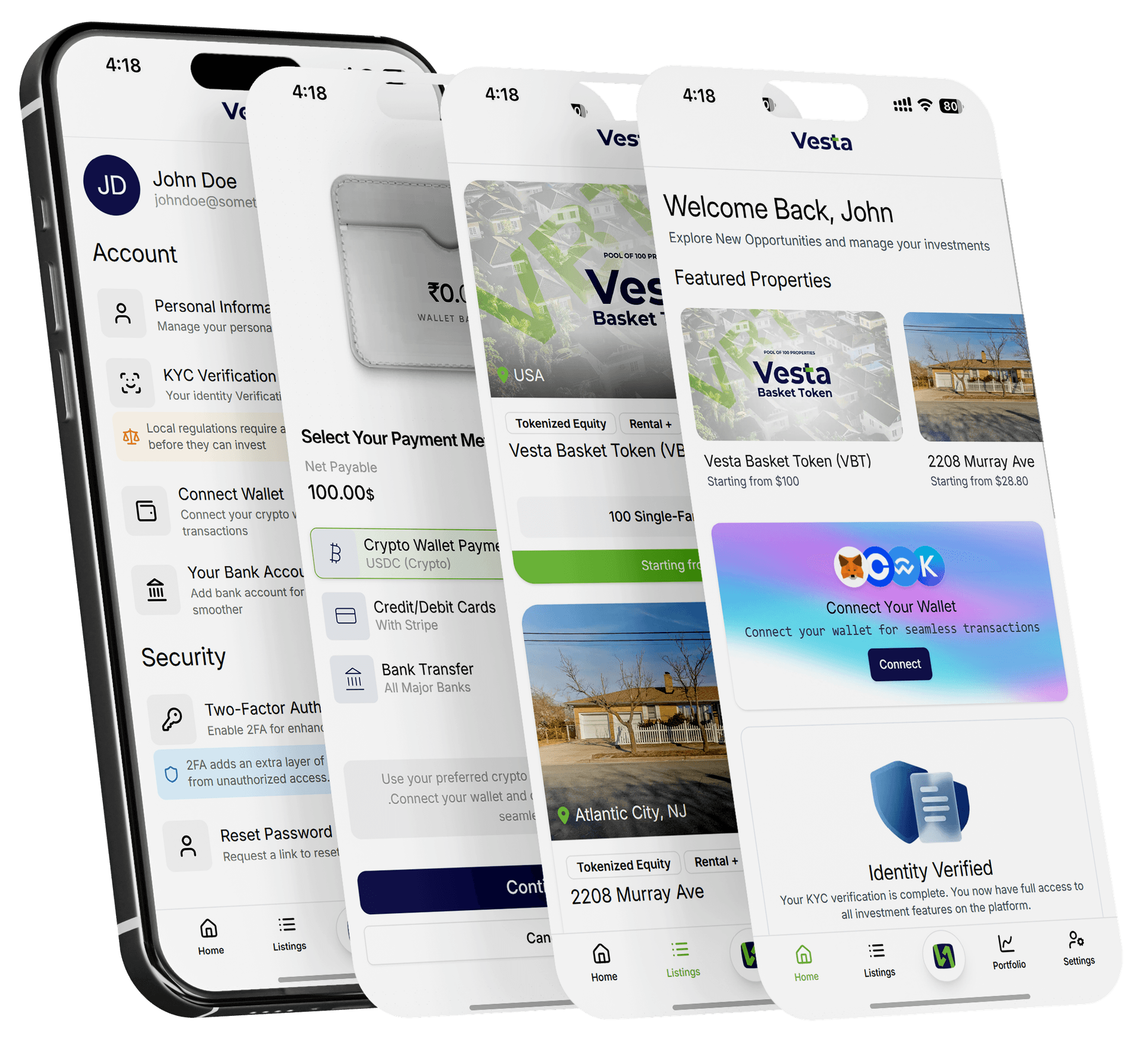 vesta platform mockup